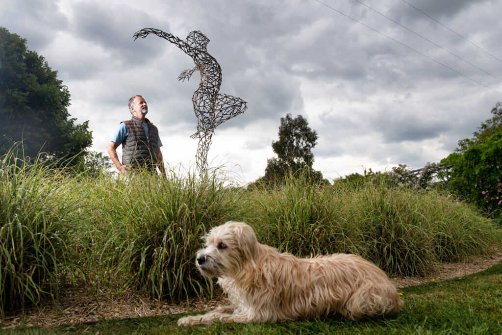 Simon Gudgeon with his latest work called Liberte