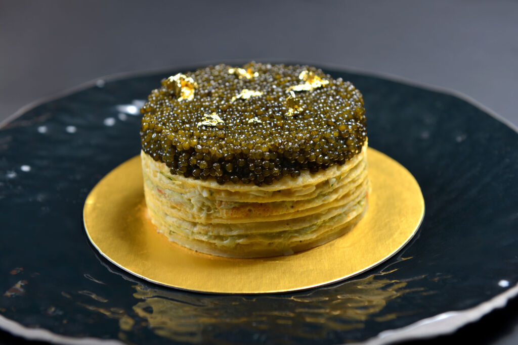 Royal Caviar Club caviar crepe cake