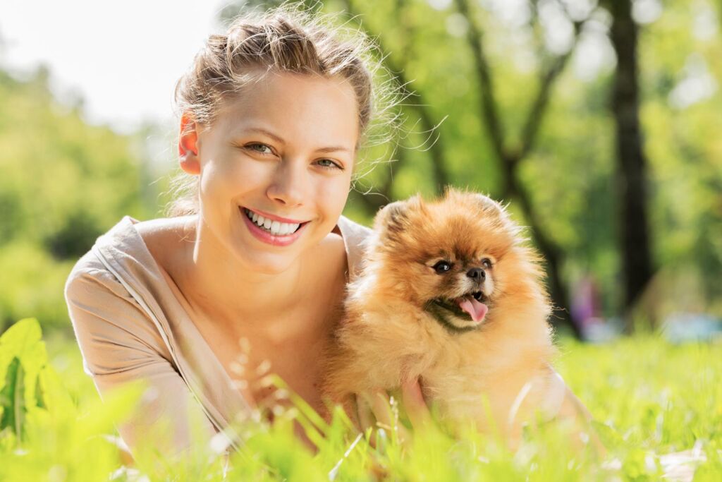 Young woman with a dog