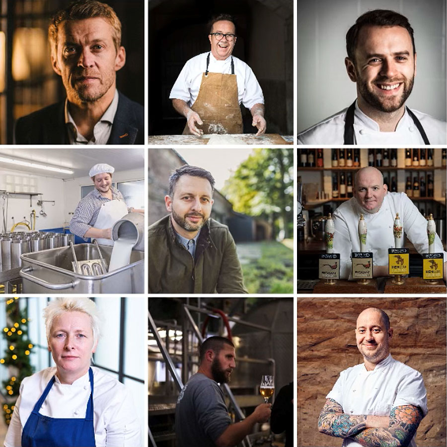 A montage showing the Heft restaurant's guest chefs and tutors