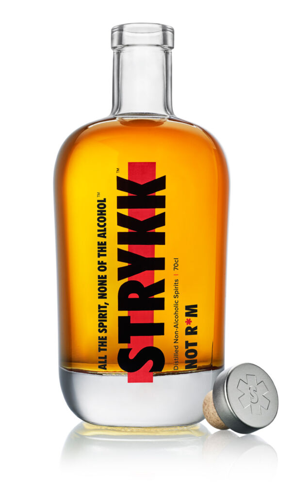 Bottle of STRYKK NOT RUM