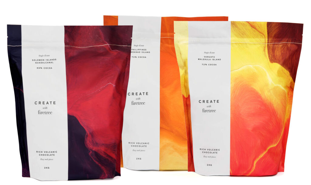 Three varieties of Create with Firetree 2kg bags of chocolate