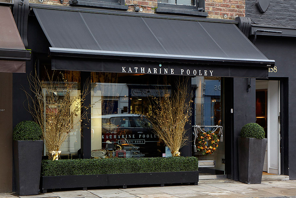 Outside the Katharine Pooley Boutique in Walton Street, London.