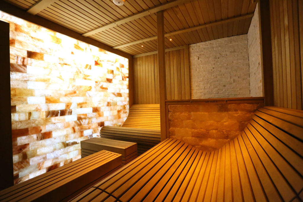 Inside the sauna at the spa