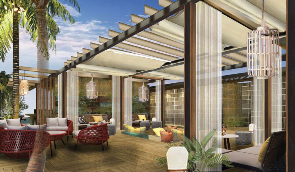 A rendering of the new sky lounge atop the tower