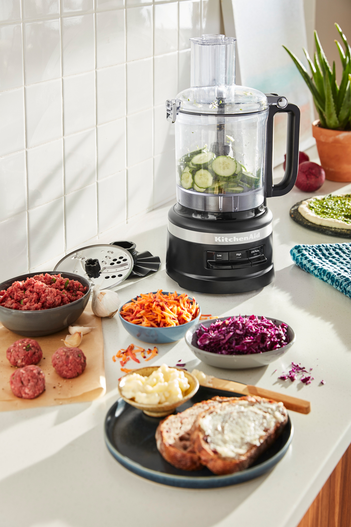 KitchenAid S New 2 1L Food Processor Cuts The Stress Out Of Prepping   2.1L Food Pro Matte Black Lifestyle 2 1 