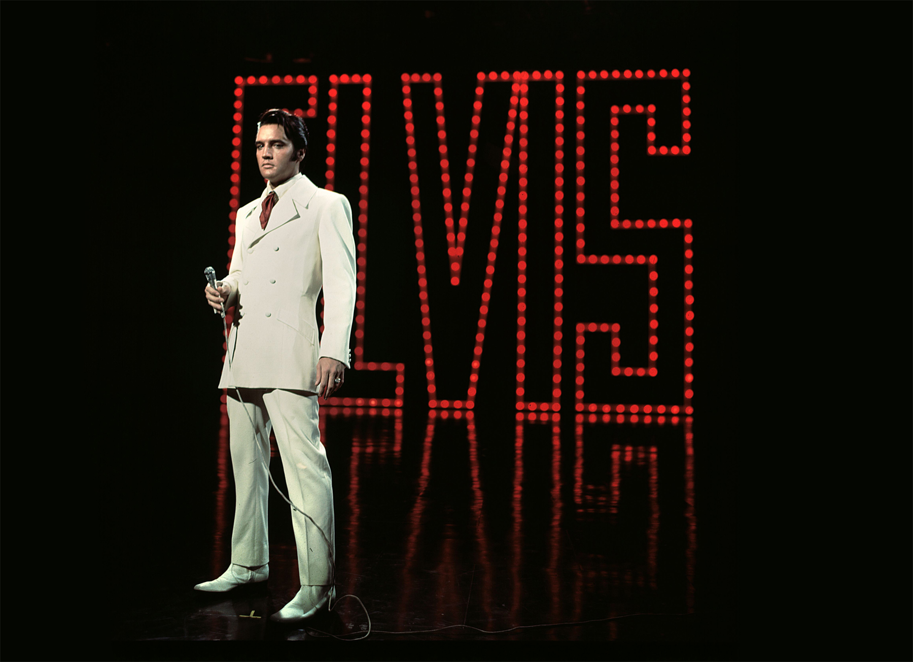 Comeback special. Элвис Пресли в белом костюме. Elvis Presley if i can Dream. Постер 657 "Elvis" 100х63 см.