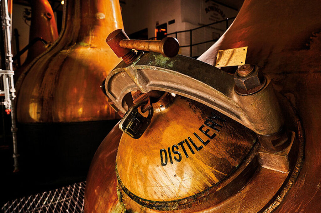 One of the vintage stills inside the distillery