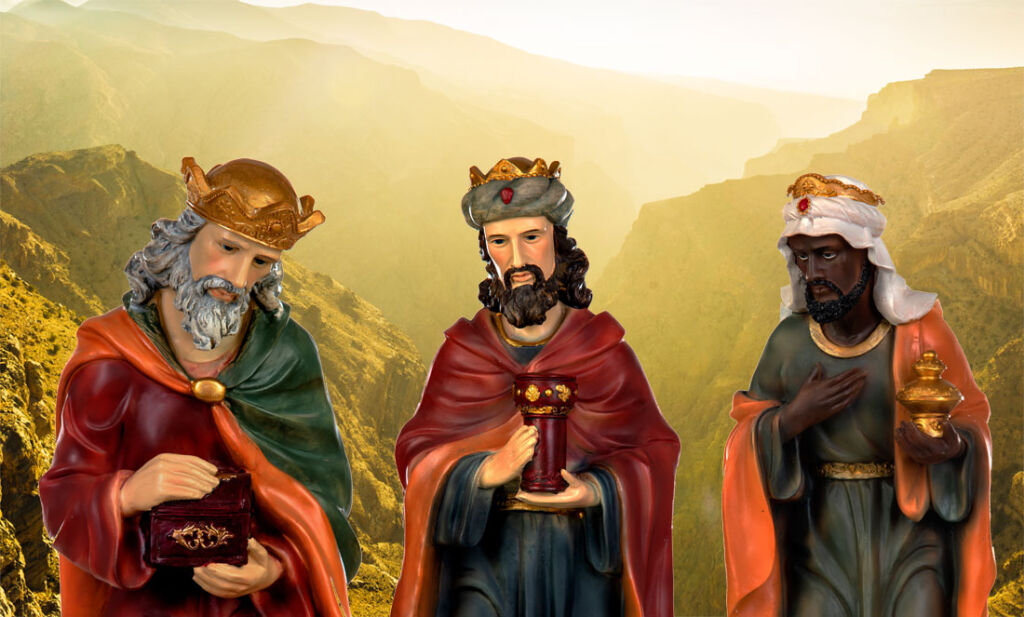 Christmas, Three Kings, the wise man from the Orient, bringing gift: gold,  incense, myrrh, lithograph, Germany, circa 1898,  Additional-Rights-Clearences-Not Available Stock Photo - Alamy