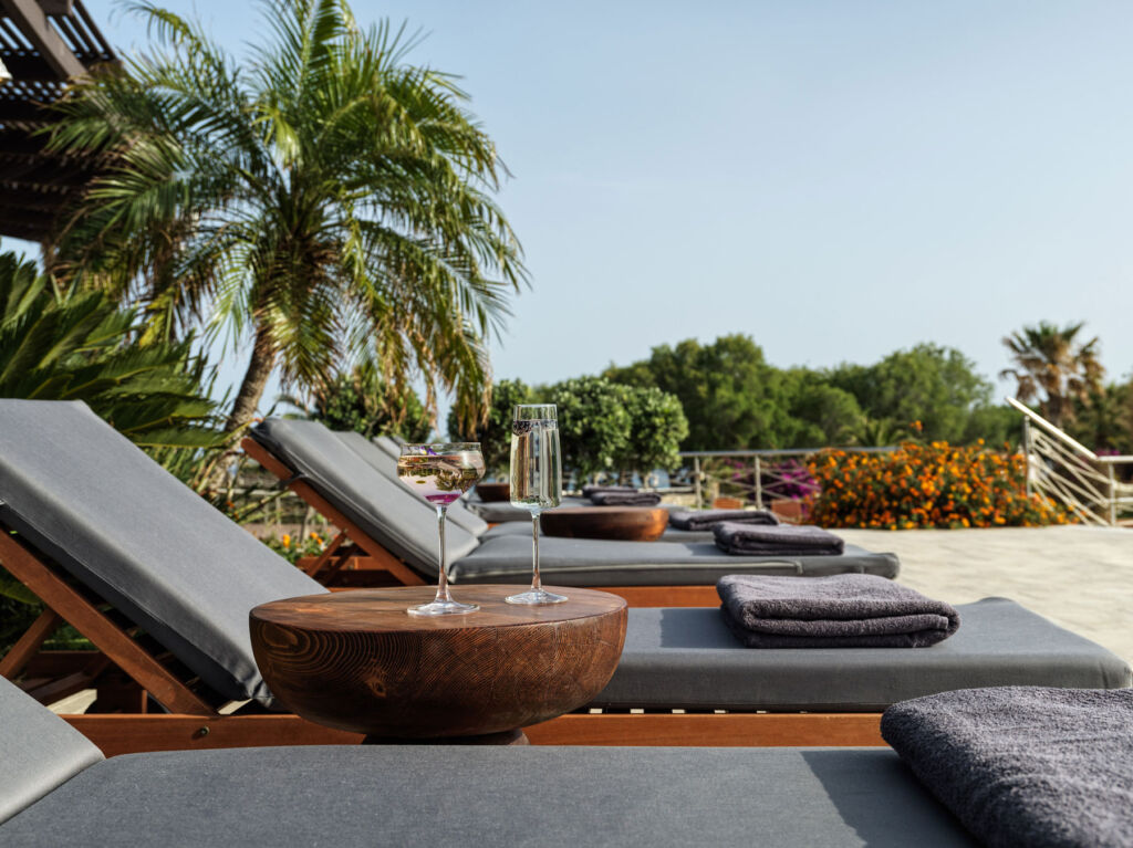 Sun loungers by the pool