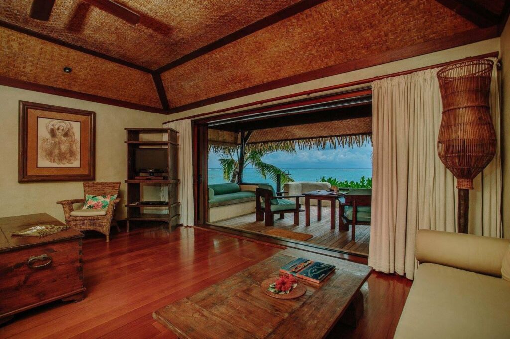 A seafront suite at the Pacific Resort Aitutaki