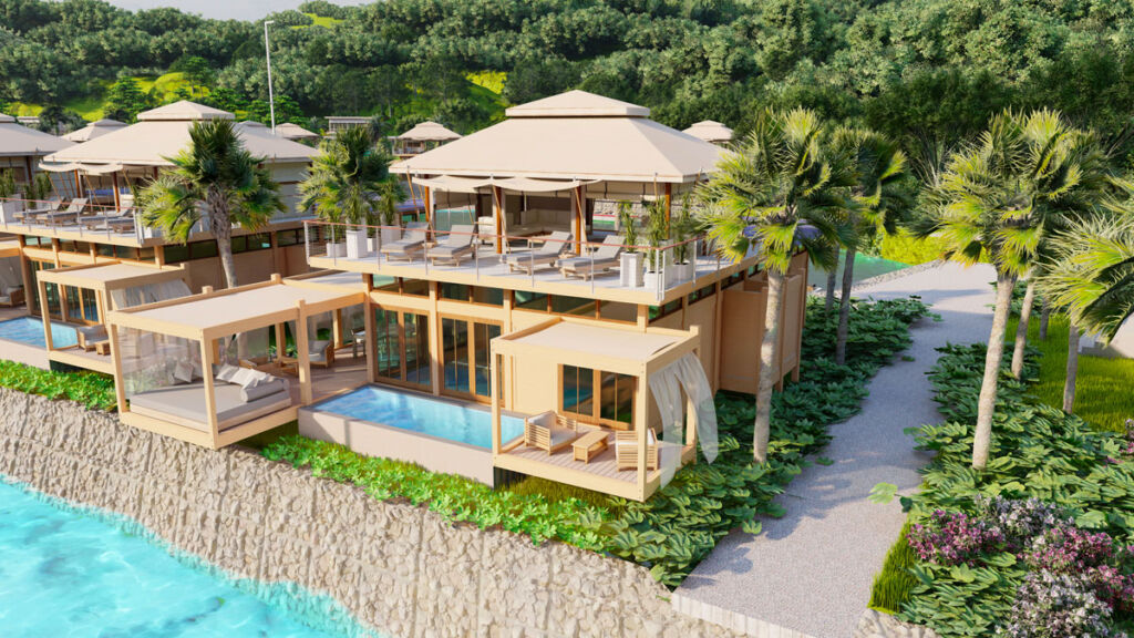 One of the beachfront luxury solar powered villas