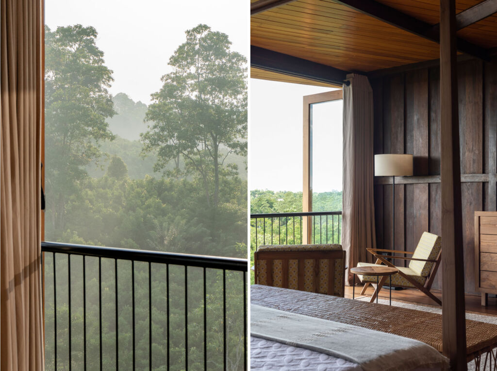 Two images showing the incredible views from the property