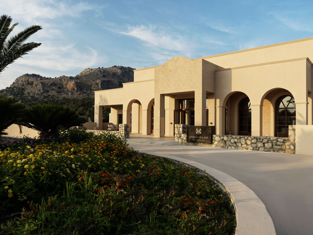 The entrance to the resort's reception area