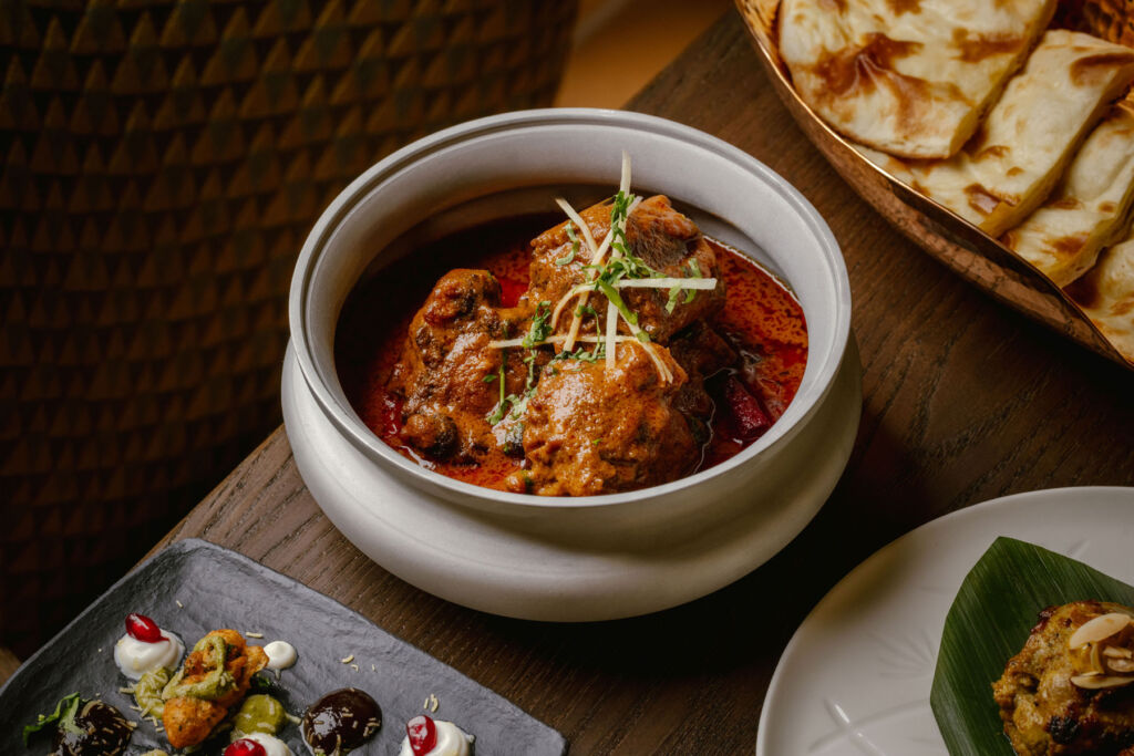 The Chakundar Oxtail Gosht served in a white bowl