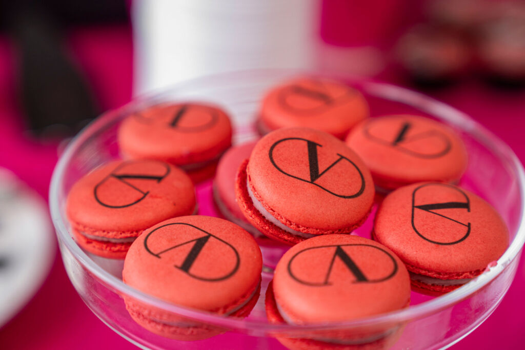 The Valentino branded Macaroons at the Cafe