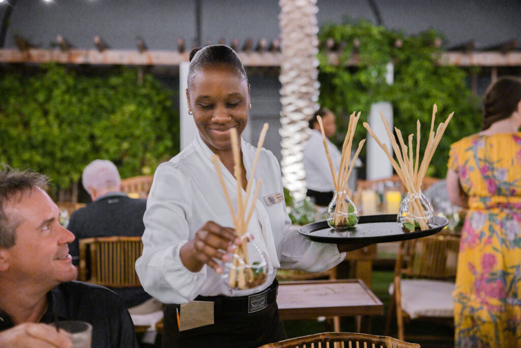 guests enjoying the Farm-to-table Garden Dinner at Aurora.