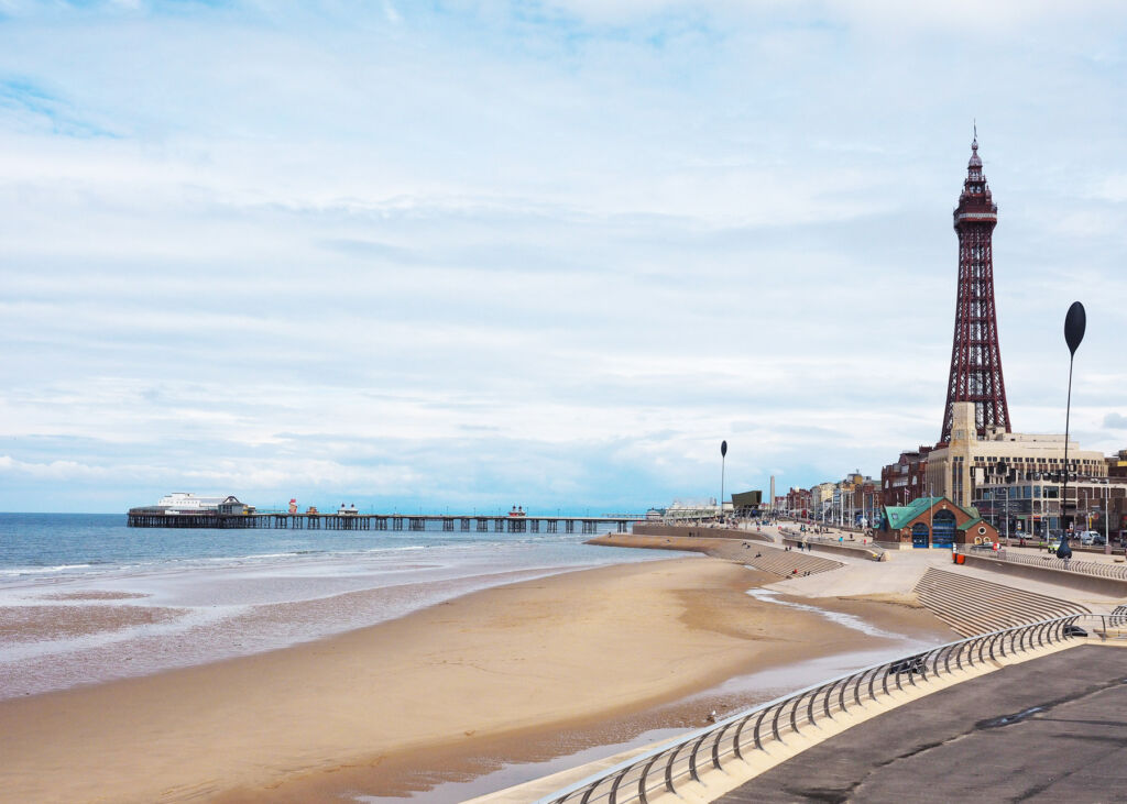 Blackpool's iconic beach and Tower