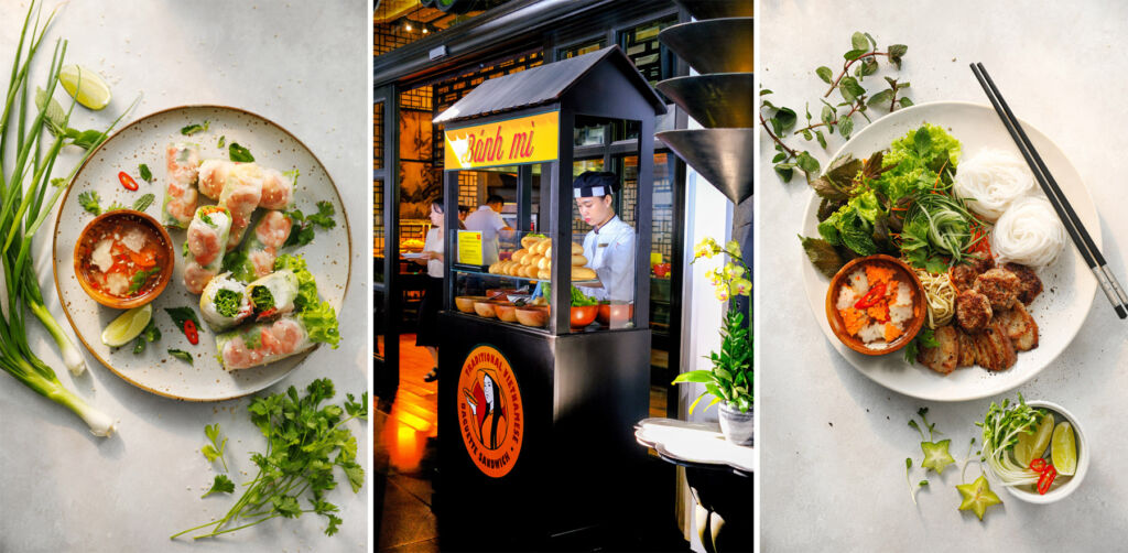 A three image montage showing what's on offer for guests during the month long food festival