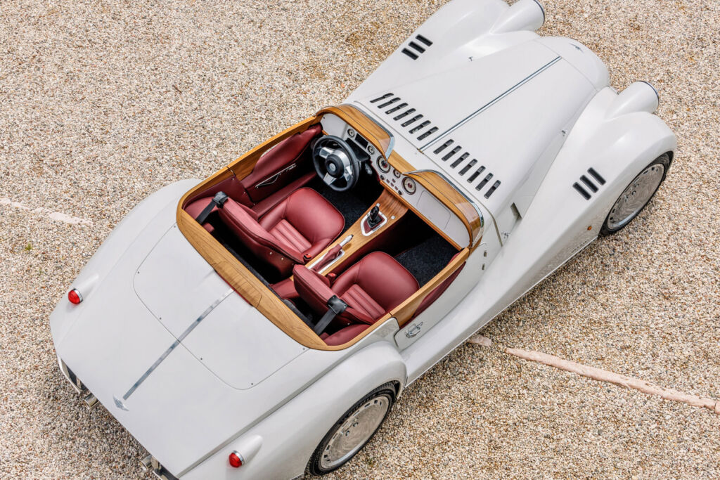 A top down view of the car