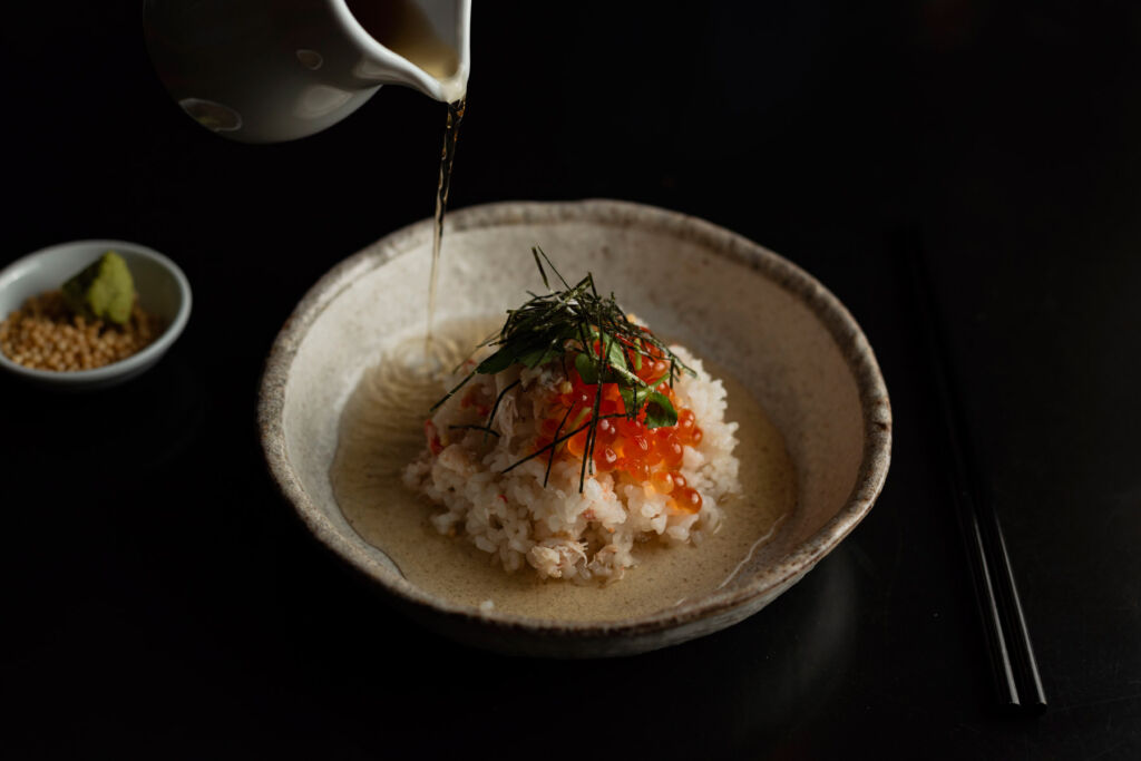 The ochazuke dish being prepared