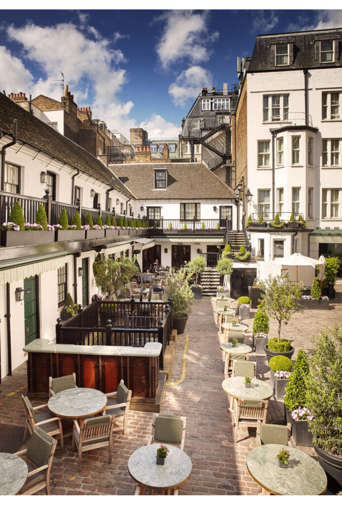 An elevated view of the Courtyard