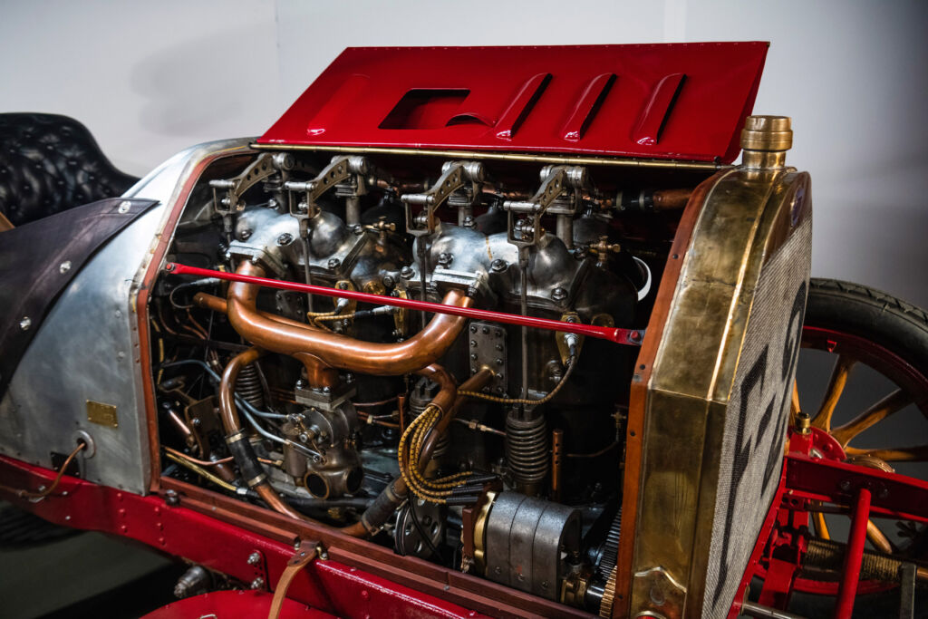 A photograph of the cars engine