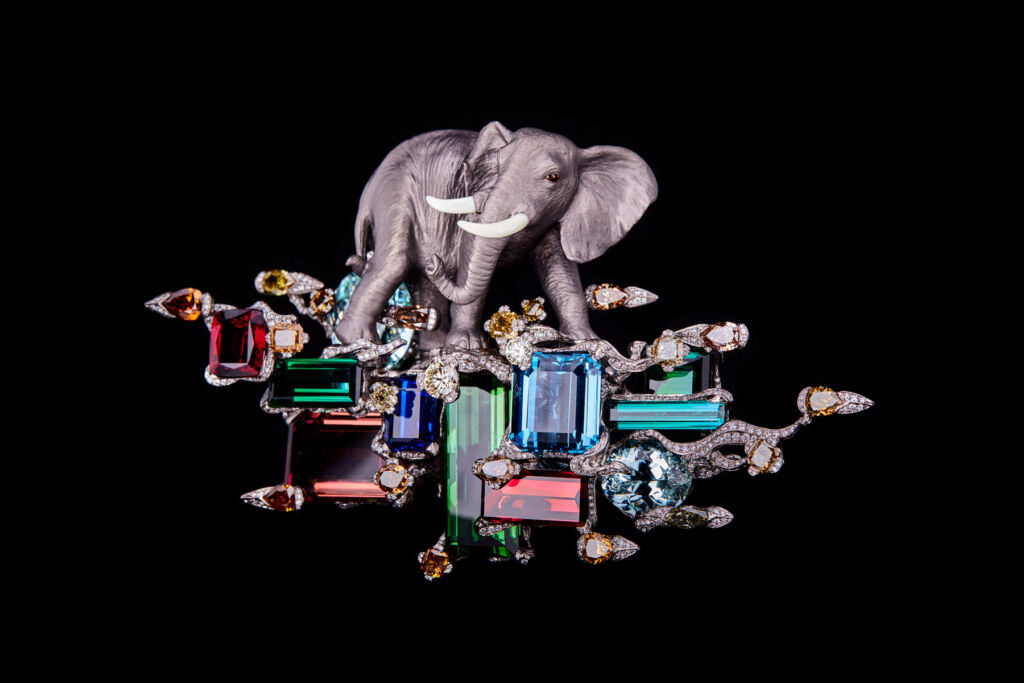 The African Elephant dominating the Beauty of Greatness Brooch.