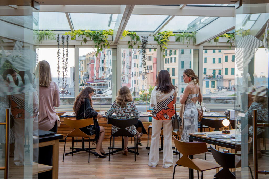 Guests enjoying the views from the dining room