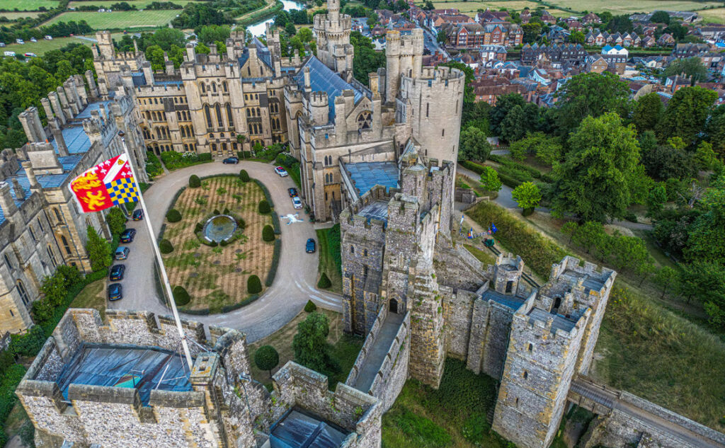 A drone photograph of the Castle and its grounds