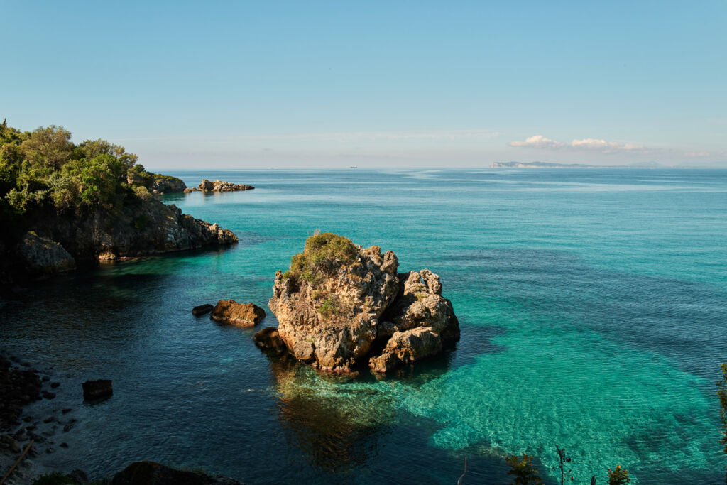 A view of the turquoise coloured sea