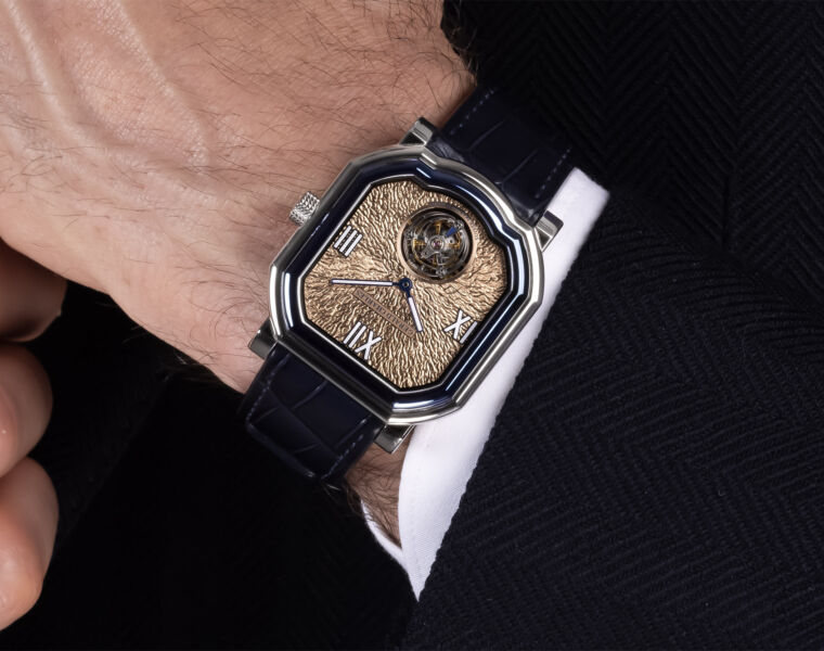 One of the timepieces being worn on the wrist