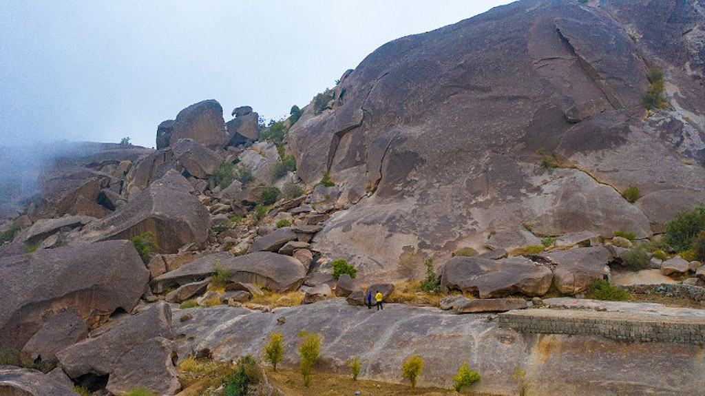 The spectacular rock formations at Jabal Shada