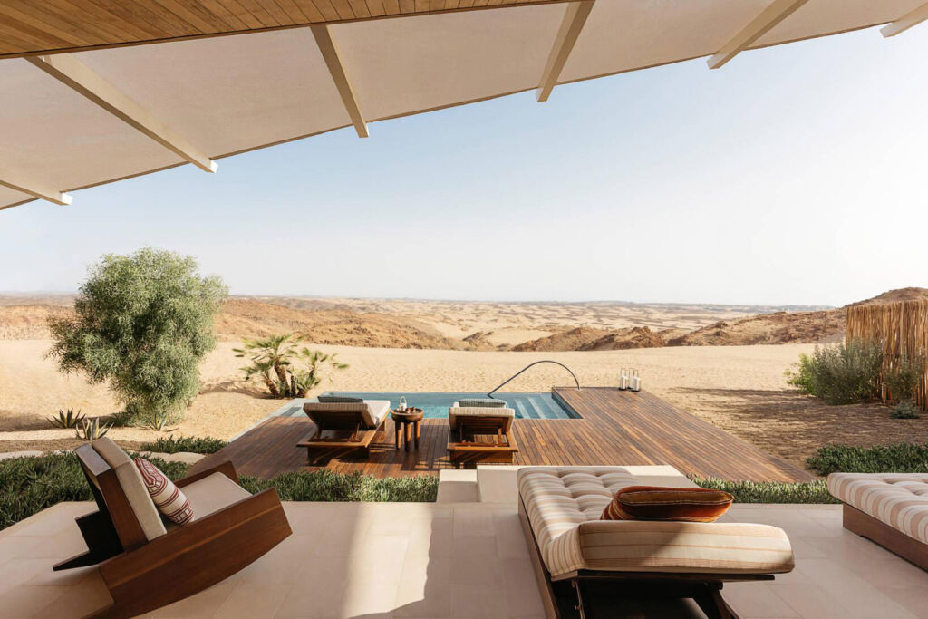 The plunge pool at one of the villas