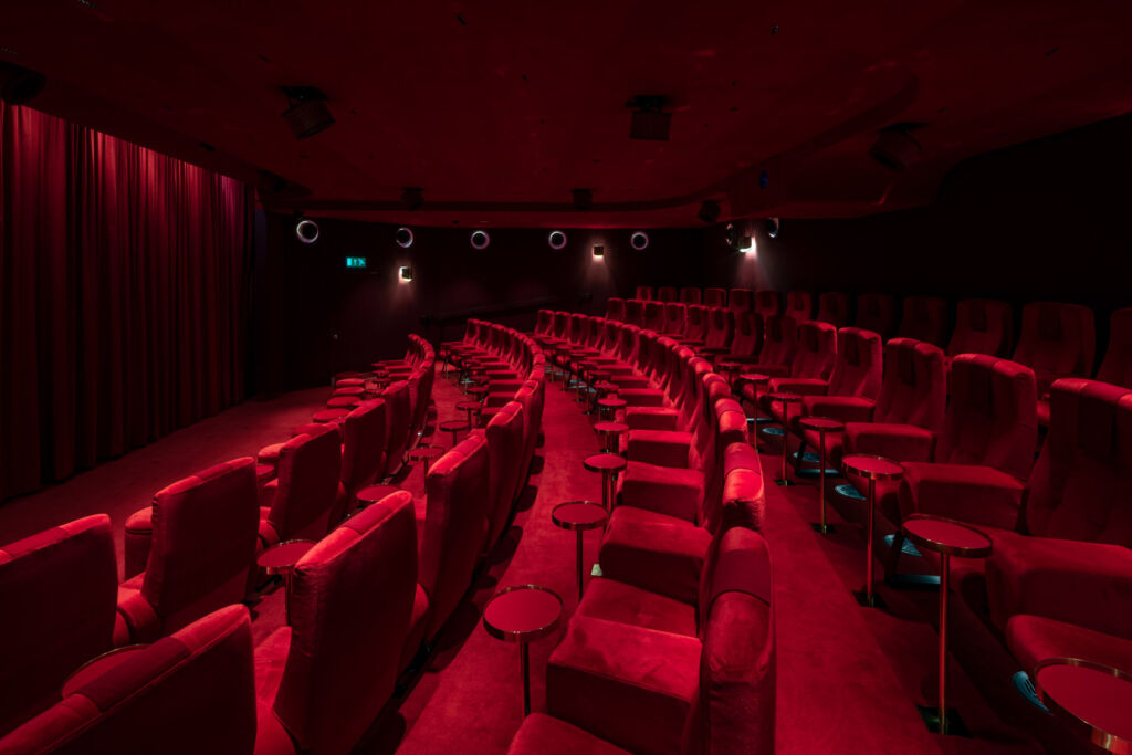 The seating inside the Selfridges cinema