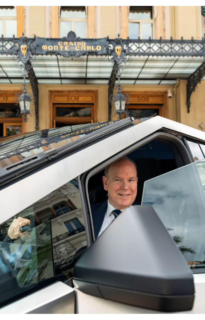 H.S.H Prince Albert II behind the wheel of the vehicle