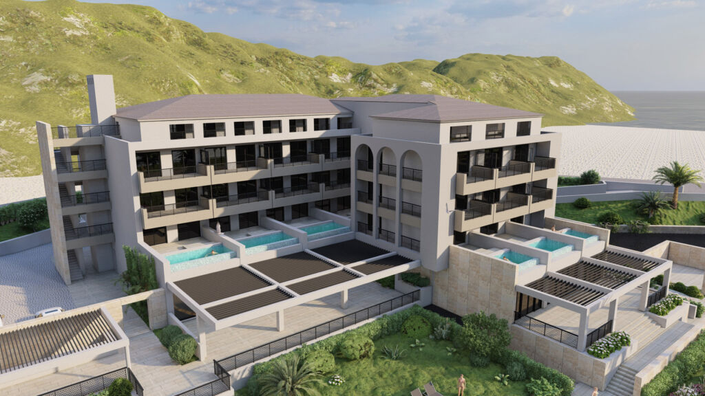A rendering showing what the finished hotel will look like