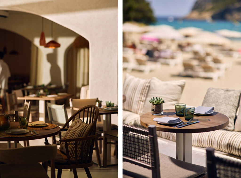 A photograph of the dining tables at the restaurant