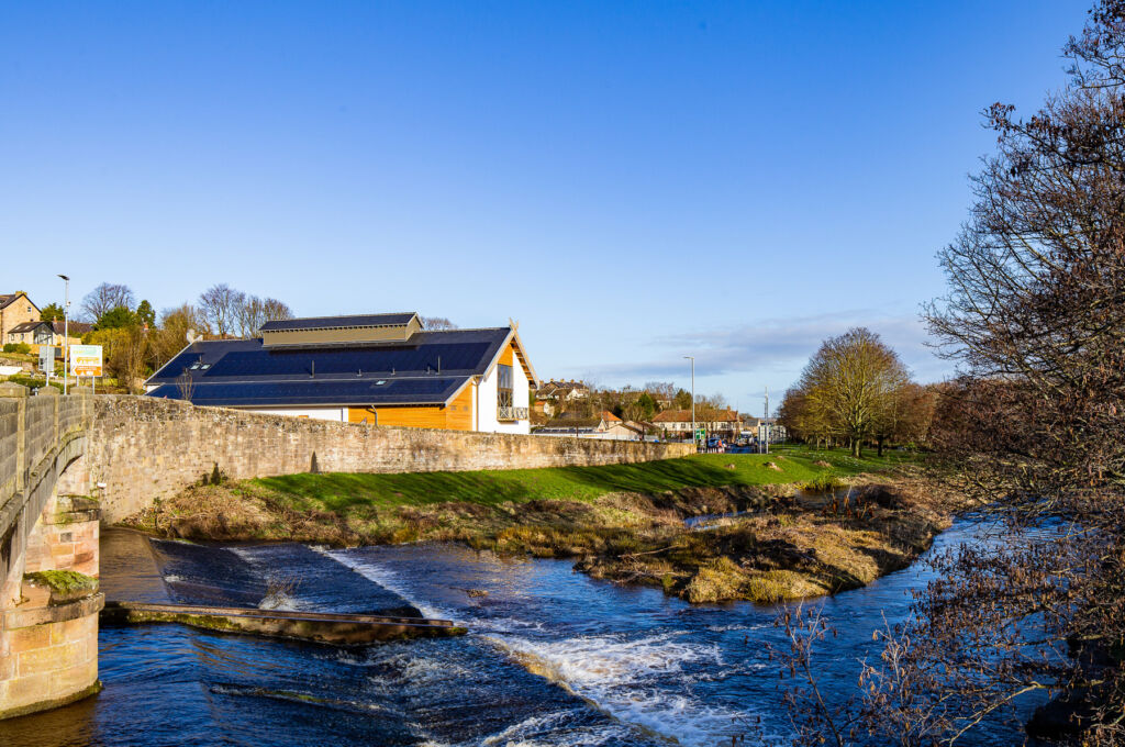 The exterior of the distillery and museum