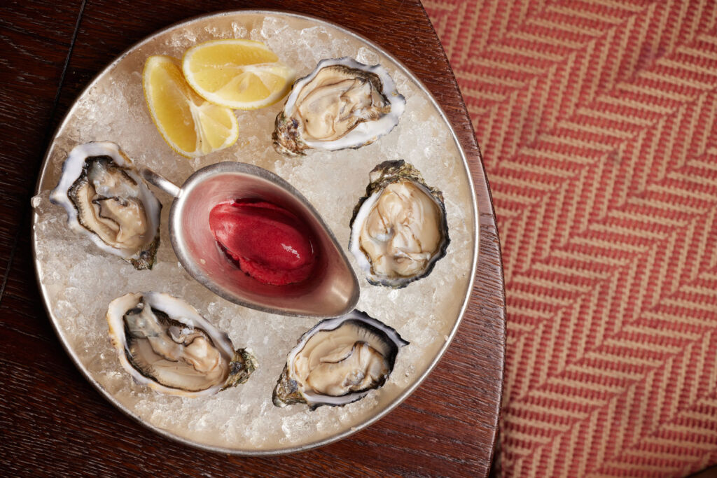 Fresh oysters in their shells