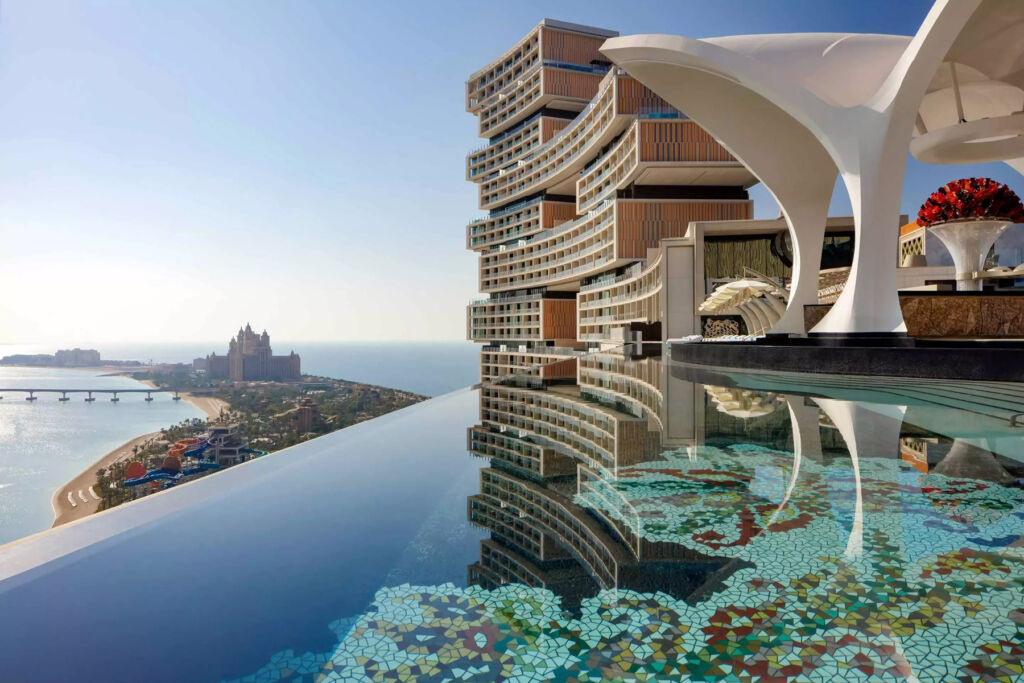 The infinity pool at the luxurious hotel in Dubai