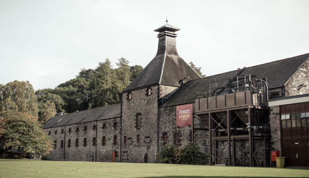The exterior of the distillery