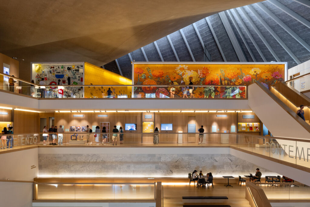 A photograph showing the floors inside the museum