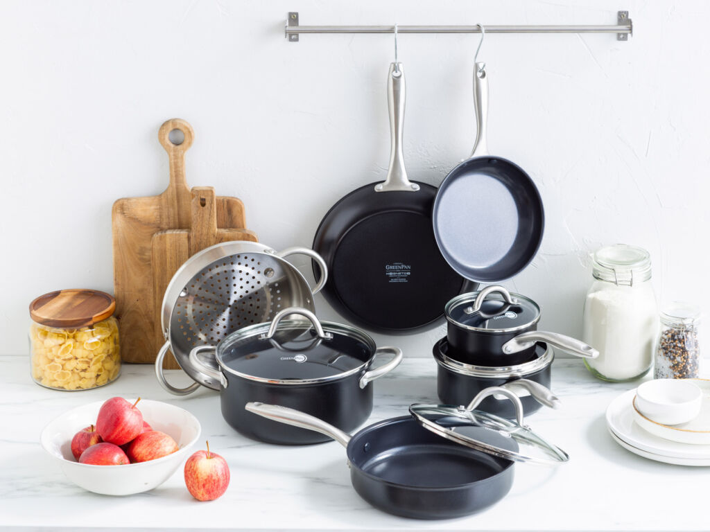 The collection displayed on a kitchen worktop