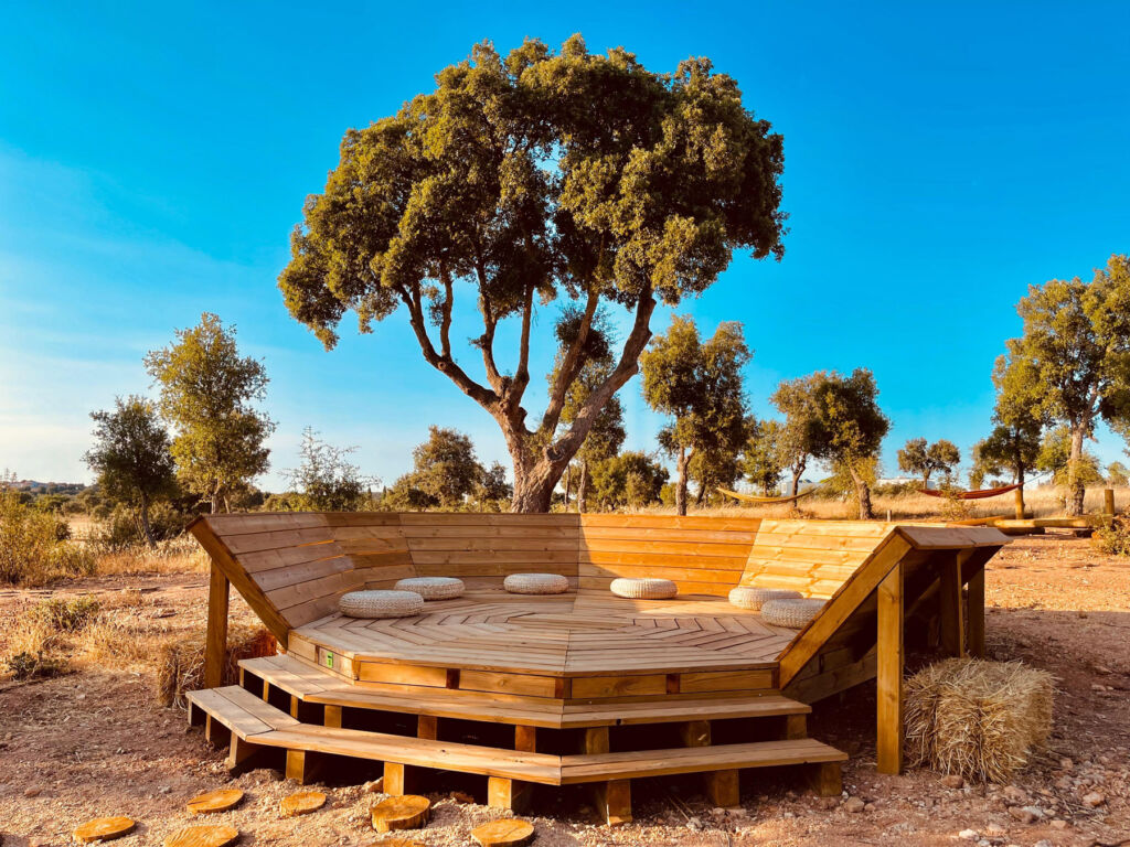 A seating area in the reserve