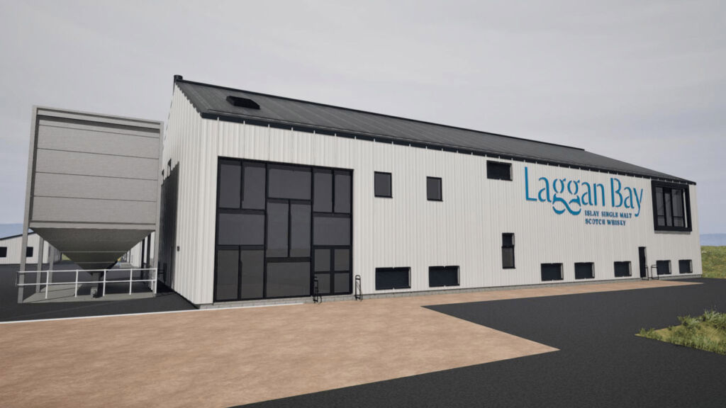 A rendering of the exterior of the Laggan Bay distillery