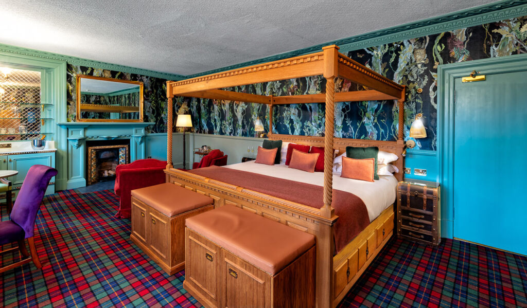 The four-poster bed in the Rannoch Suite