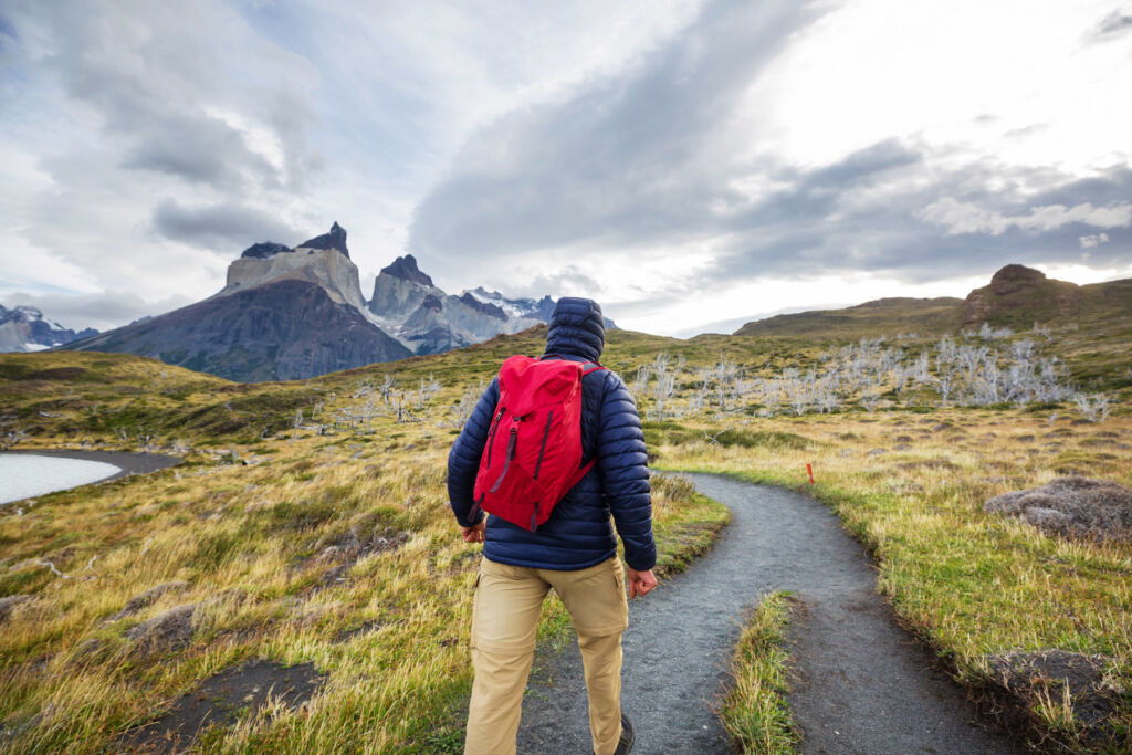 A man doing mindful walking