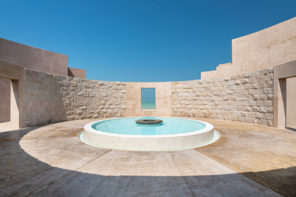 One of the water features in the resort's grounds