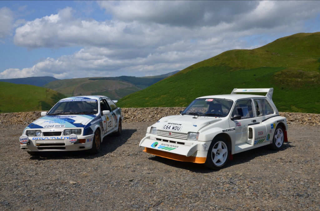 Two rally cars that were part of the iconic race drivers career